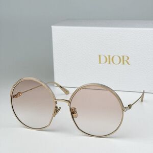 NEW Dior EVERDIOR R1U D0F1 Rose Gold Gradient Brown Unisex Metal Round Sunglasse